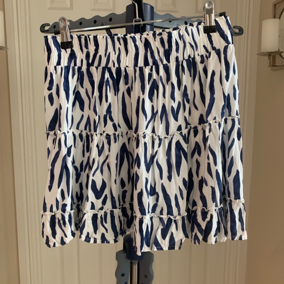 La Mer Luxe Blue/White Patterned Skirt sz XS - Picture 3 of 5